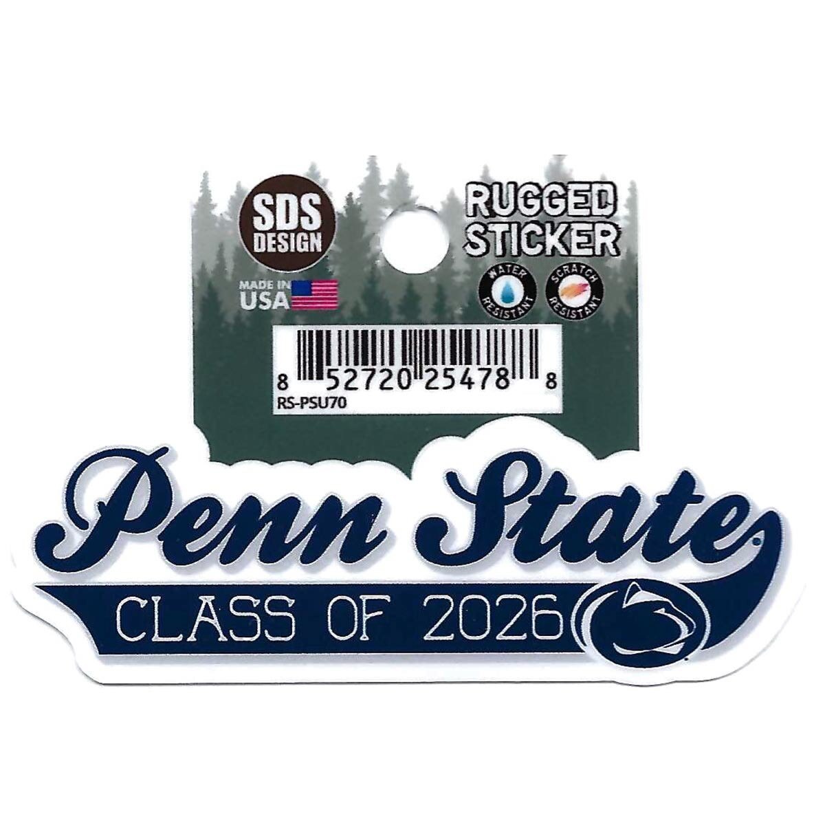Rugged Sticker Penn State Class of 2026 with Athletic Logo